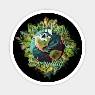 Earth Day Everyday Leaf and Floral Design Magnet